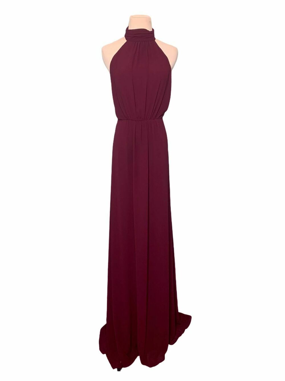 Show Me Your Mumu Wine Maxi Dress Halter Neck Flowy Formal Bridesmaid size M